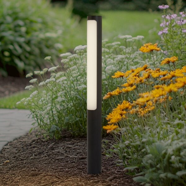 Lucande LED осветление за пътеки Tuberia, антрацит, метал, 80 cm, Черен, Алуминий, Модерен