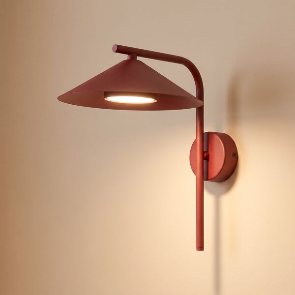 TK Lighting Стенна лампа Lume S, бордо, метал, височина 31 см, GX53, Затъмняване, Червен, Дневна/трапезария, Метал, Модерен
