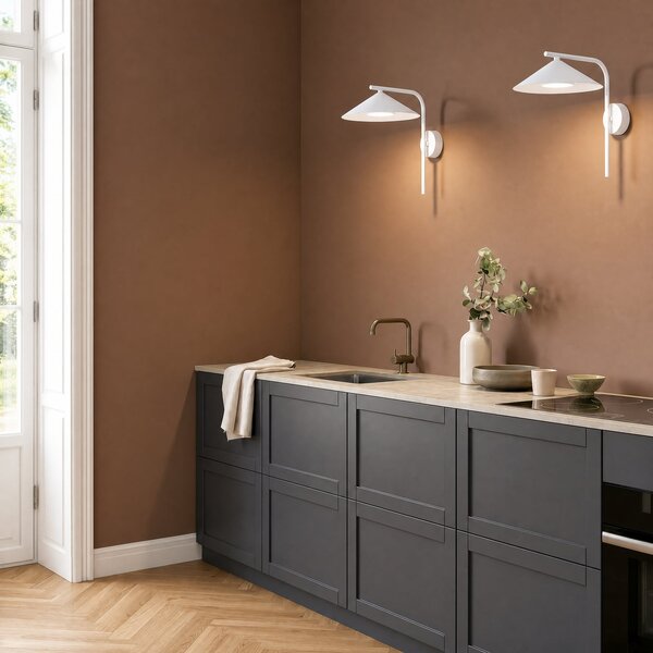 TK Lighting Стенна лампа Lume S, цвят „греж“, метал, височина 31 см, GX53, Затъмняване, Сив, Дневна/трапезария, Метал, Модерен