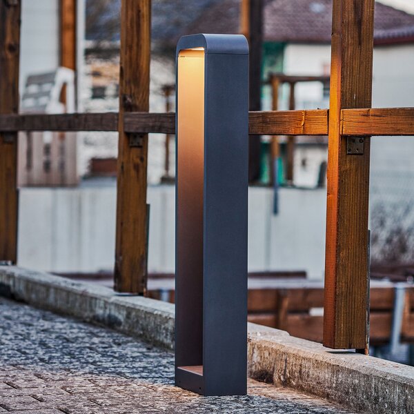 Lindby Emima LED осветление за пътеки, 80 cm, антрацит, алуминий, Черен, Метал, Модерен