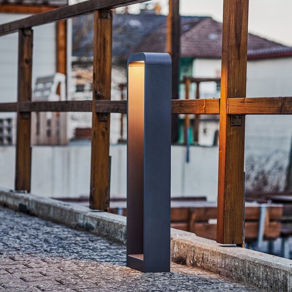 Lindby Emima LED осветление за пътеки, 80 cm, антрацит, алуминий, Черен, Метал, Модерен