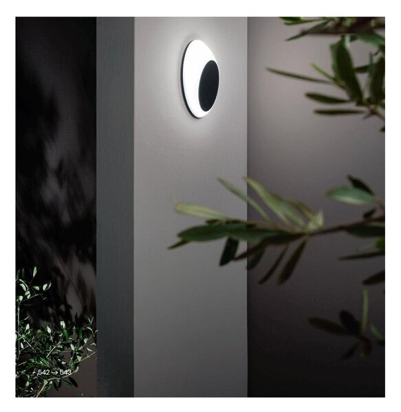 Външен Аплик ONDALUCE SHELL NERO, LED, 13W, 4000K, черен
