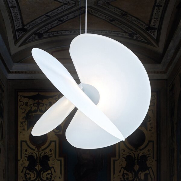 Luceplan Levante LED висяща лампа бяла Ø60cm 28W, Затъмняване, Бял, Дневна/трапезария, Метал, Дизайн