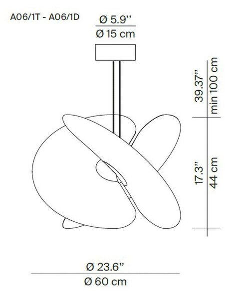 Luceplan Levante LED висяща лампа бяла Ø60cm 28W, Затъмняване, Бял, Дневна/трапезария, Метал, Дизайн