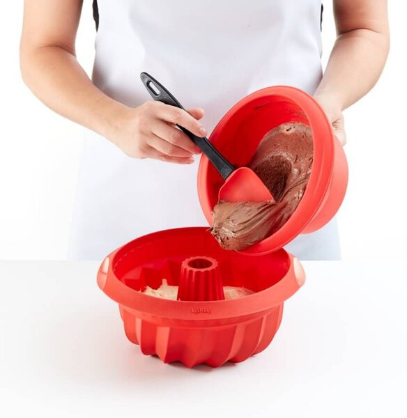 Форма за печене Lekue 1009480, Ø22x8 см, 1 л, Платинен силикон, От -60°C до +220°C, Червен