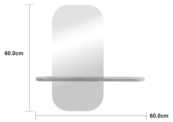 Огледало lunaria mdf в естествено покритие 60x11.5x60см