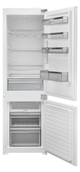 Хладилник с фризер Sharp SJ-BE250T0XS, клас E, 251 л. общ обем, за вграждане, 217 kWh/годишно, бял