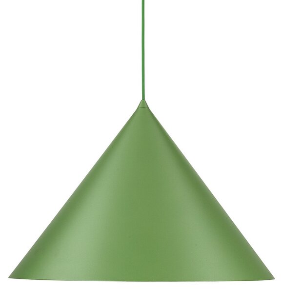 TK Lighting Висяща лампа Cono, 1-пламъчна, Ø 50 cm, зелена, E27, Затъмняване, Зелен, Дневна/трапезария, Метал, Модерен