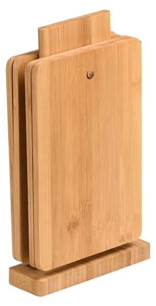 Комплект 4 бр. дъски от бамбук 21x14x8см със стойка, KESPER