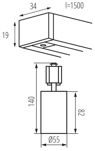 Kanlux 45925 - Точково осветително тяло за шинна система ALTEAR 3xGU10/10W/230V 1,5m бяло
