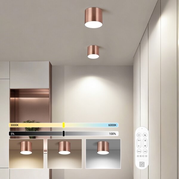 Immax NEO 07319L - LED таванно осветително тяло с възможност за димиране RONDATE 18W/230V 11,5 cm Wi-Fi Tuya розово