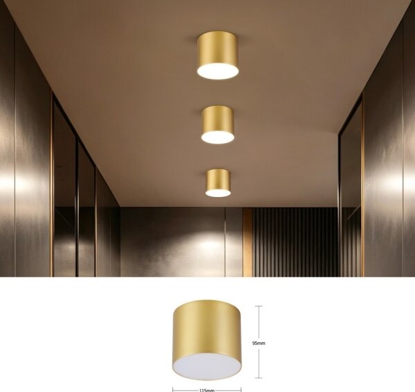 Immax NEO 07317L - LED димируемо таванно осветително тяло RONDATE 18W/230V 11,5cm Wi-Fi Tuya златисто
