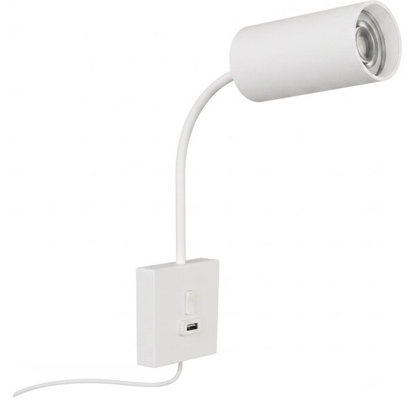 Immax 08296L - Настенна лампа PUNTO с USB порт 1xGU10/9W/230V бяла