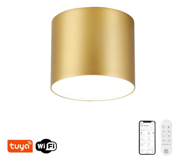 Immax NEO 07317L - LED димируемо таванно осветително тяло RONDATE 18W/230V 11,5cm Wi-Fi Tuya златисто
