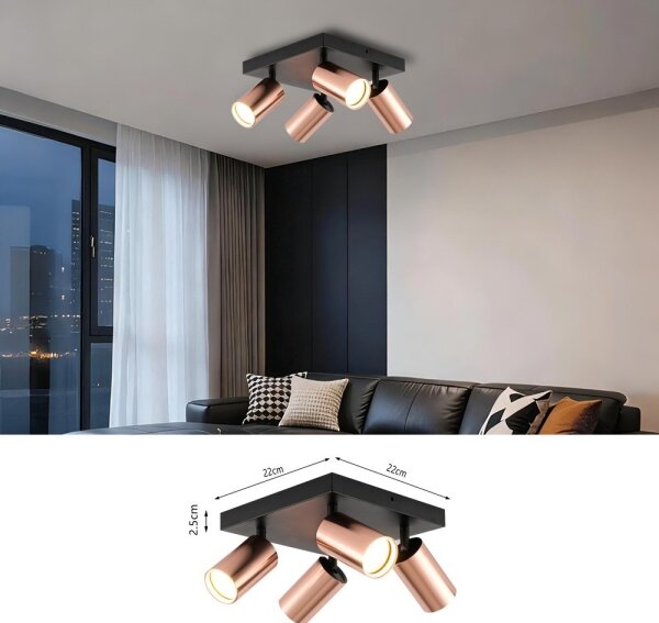 Immax NEO 08304L - Точково осветително тяло PUNTO 4xGU10/9W/230V розово злато