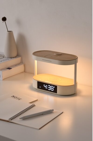 Immax NEO 09111L - LED димируема настолна лампа с будилник и зарядно TRIPLE DOCK LED/1,5W/5V