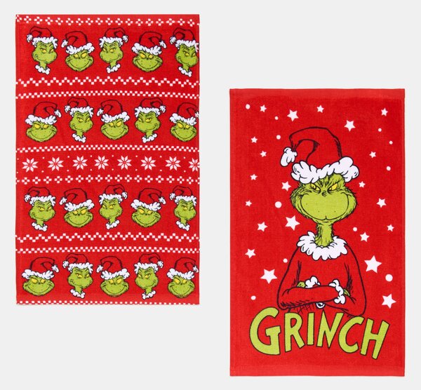 Sinsay - Памучни хавлии 2 броя Grinch - зeлeн