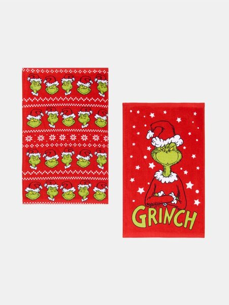 Sinsay - Памучни хавлии 2 броя Grinch - зeлeн