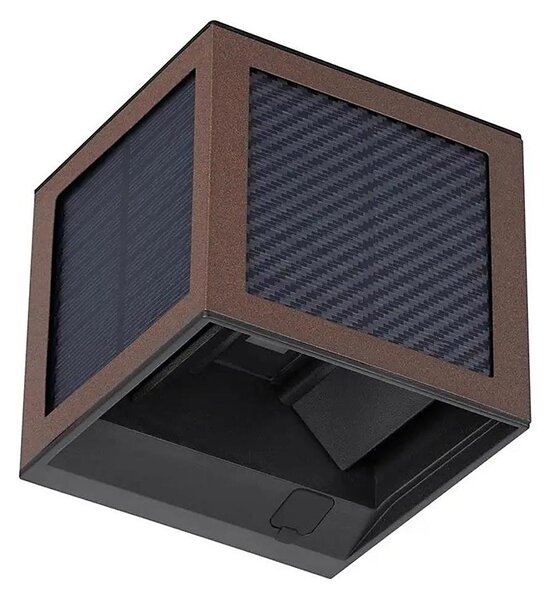 Соларен LED стенен осветител със сензор 9W/3,7V 3000/4000/6000K IP65 2600mAh кафяв