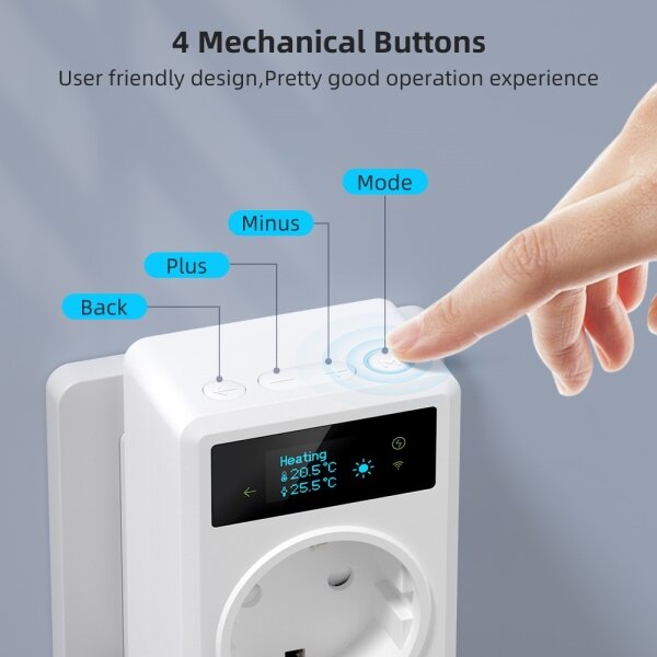 Immax NEO 07811L - Умен контакт с термометър F 3680W Wi-Fi