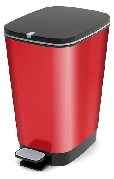 Червено пластмасово кошче за боклук с педал 25 l Chic Bin – KIS