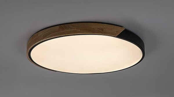 Rabalux 71418 - LED таванно осветително тяло MAPLE2 42W/230V 3000/4000/6500K черно/дъб Ø41 cm