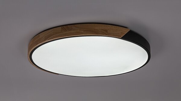 Rabalux 71418 - LED таванно осветително тяло MAPLE2 42W/230V 3000/4000/6500K черно/дъб Ø41 cm
