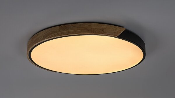 Rabalux 71418 - LED таванно осветително тяло MAPLE2 42W/230V 3000/4000/6500K черно/дъб Ø41 cm