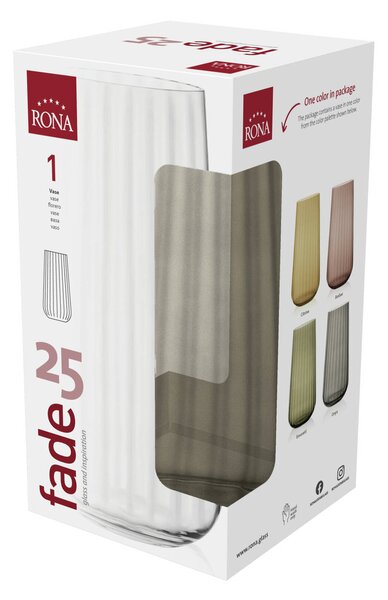 RONA Ваза от оптично стъкло Fade onyx h 25см