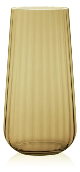 RONA Ваза от оптично стъкло Fade citrine h 25см