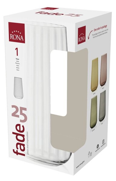 RONA Ваза от оптично стъкло Fade amber h 25см