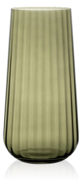 RONA Ваза от оптично стъкло Fade emerald h 25см