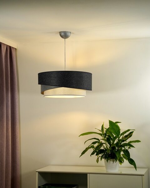 Duolla - Пендел KOBO 1xE27/15W/230V Ø 45 см антрацит/сив/бял