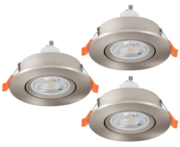 Eglo 902246 - Комплект 3x LED таванни точкови осветителни тела BARRANCO 1xGU10/4,5W/230V хром