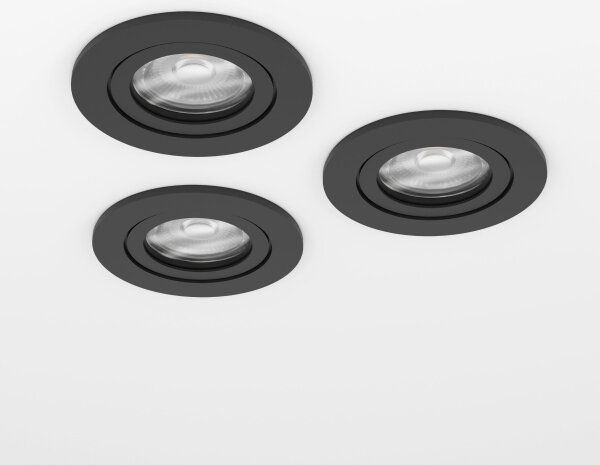 Eglo 902257 - КОМПЛЕКТ 3x LED вградено точково осветително тяло BARRANCO 1xGU10/4,5W/230V черно
