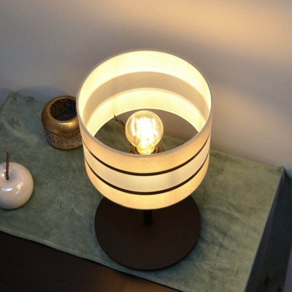 LED Настолна лампа HELEN 1xE27/15W/230V кремава/черна/златиста