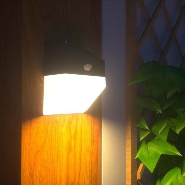 LED соларен стенен фенер с сензор LED/2W/3,7V 4000K IP65 1200 mAh