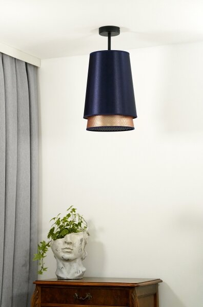 Duolla - Полилей за повърхностен монтаж BELL SHINY 1xE27/15W/230V Ø 25 см син/меден