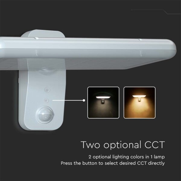 LED соларен стенен фенер с сензор LED/15W/3,2V 4000K/6000K IP65 бял