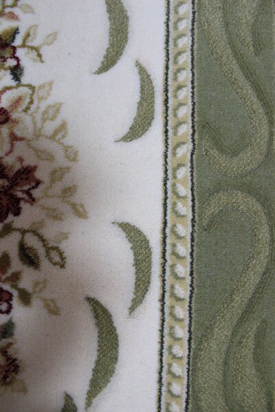 Вълнен класически зелен килим Премиум - 80/150