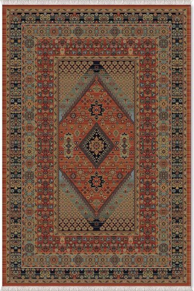 Класически тъмночервен килим Антик от вълна - 120/150