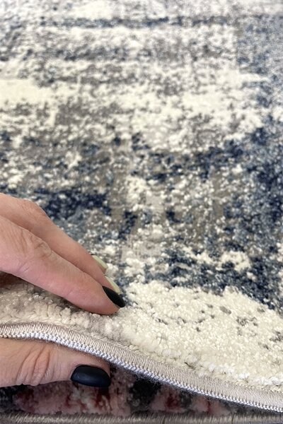 Абстрактен килим Аксел със синьо, сиво и бяло - 120/180
