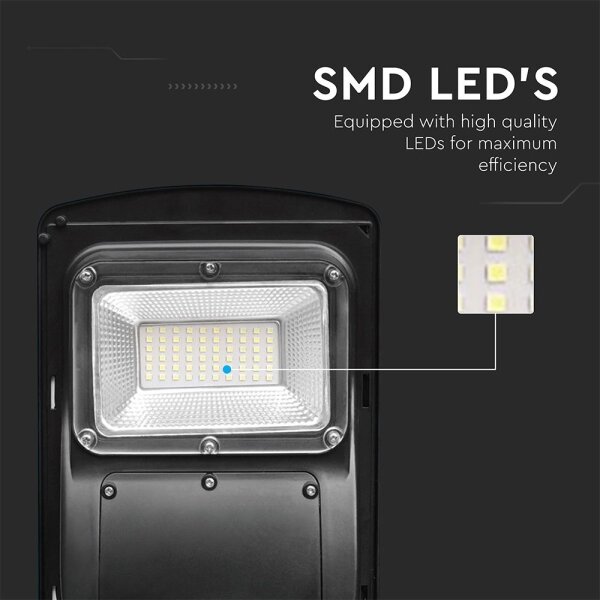 LED соларна улична лампа 6W, 6000K, IP65, 5000 mAh с д/у