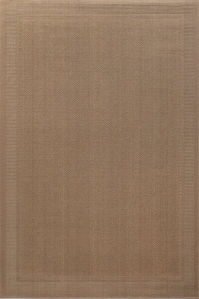 Кафяв вълнен килим Лана с рамка - 160/230