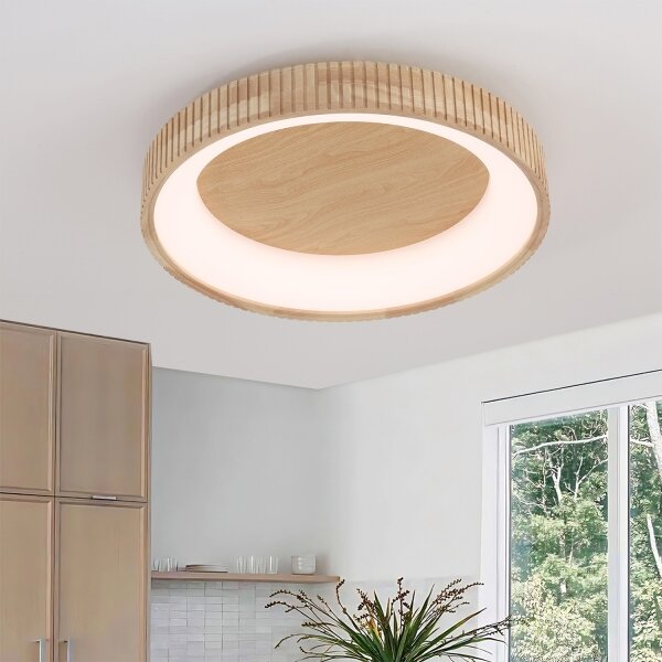 Brilagi - LED таванно осветително тяло FALCON WOOD MODERN LED/40W/230V Ø 60 см, дърво