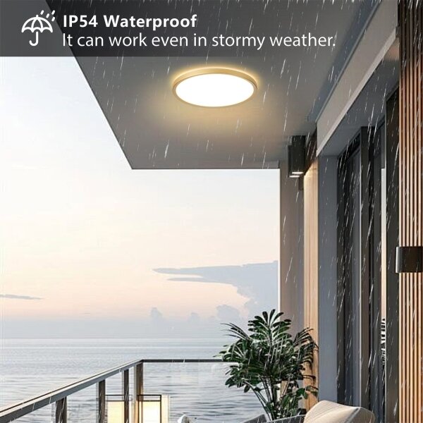Brilagi - LED осветително тяло за баня ULTRA SLIM LED/24W/230V Ø 42 см златисто IP54