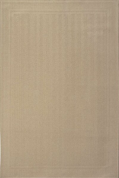Вълнен килим Лана с рамка в бежово - 90/250
