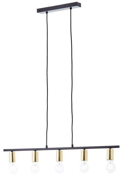 Brilliant - Полилей на кабел KERRY 5xE27/40W/230V черен/месинг