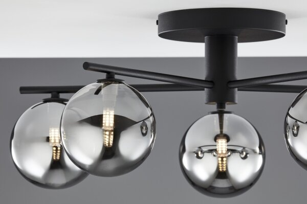 Jupiter 2048 - Повърхностно монтиран полилей PRATO 5xG9/14W/230V черно/димчато сиво