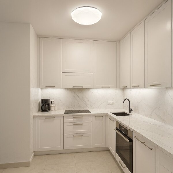 LED плафон HEX, 72W, 230V, 3000–6000K, Ø 50 см, бял, с възможност за димиране + дистанционно управление